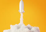 Space race concept, original 3d rendering