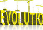 the origin of evolution, tower cranes constructing 3d word