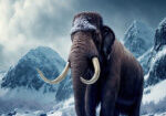 mammouth géant dans un paysage de neige